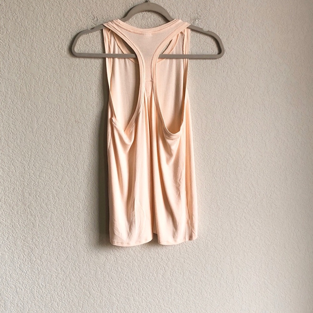 Athleta Ease In Rib Tank Peach Orange Small Modal Blend Racerback - Picture 5 of 9